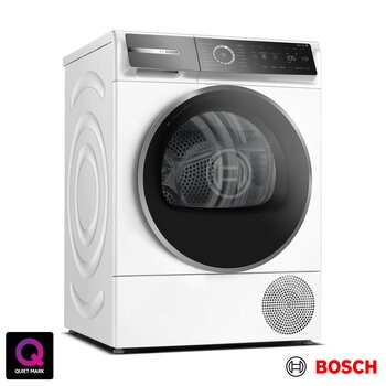 Bosch WQB246C9GB, Series 8 9kg Heat Pump Dryer, A+++ Rated in White