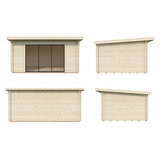 Palmako Lea 44mm Wooden Log Cabin in Natural Wood Colour 14ft 7" x 10ft 8" (4.5m x 3.3m)