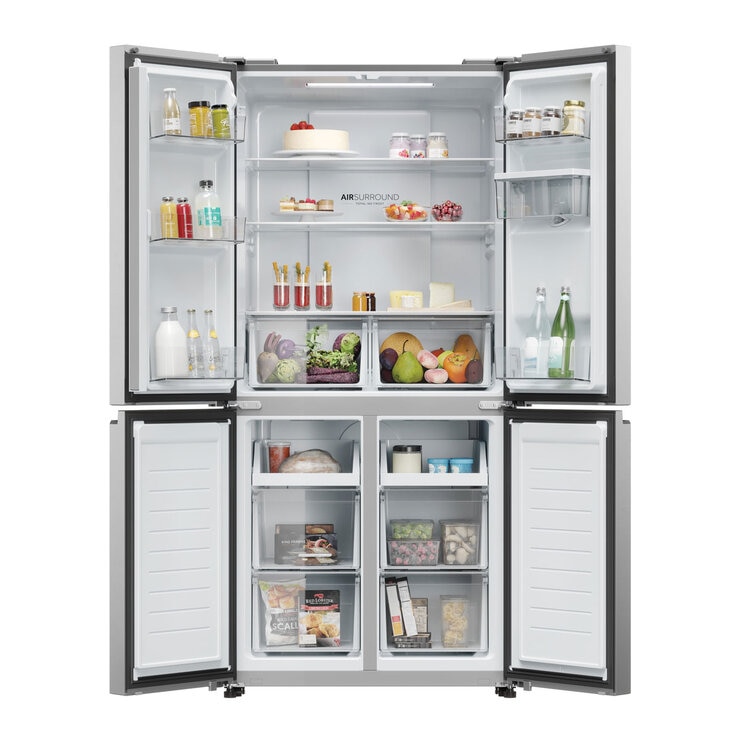 Haier Series 3 HCR3818EWMM Multi Door Fridge Freezer, E Rated in Silver