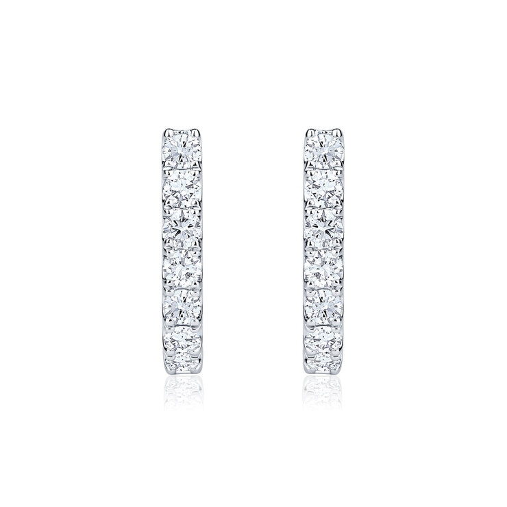 1.50ctw J Hoop Diamond Earrings