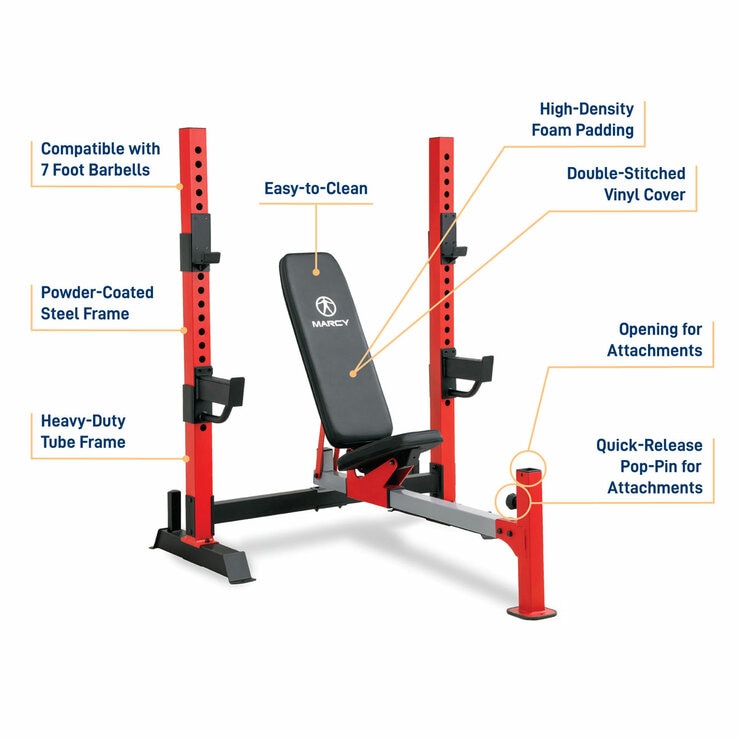 Marcy MWB-7096KT Olympic Weight Bench with Accessories