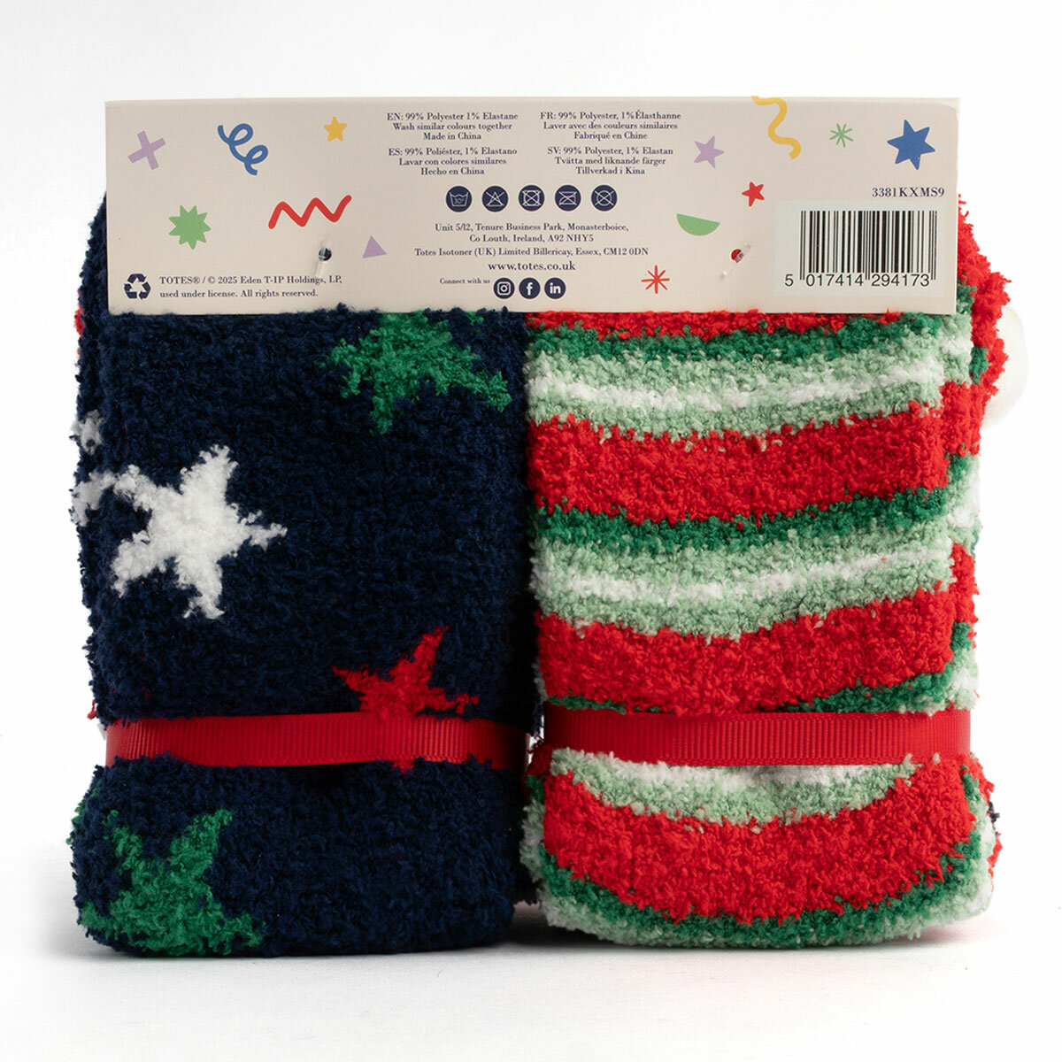 Totes Toastie Kids Socks, 4 Pack in Christmas