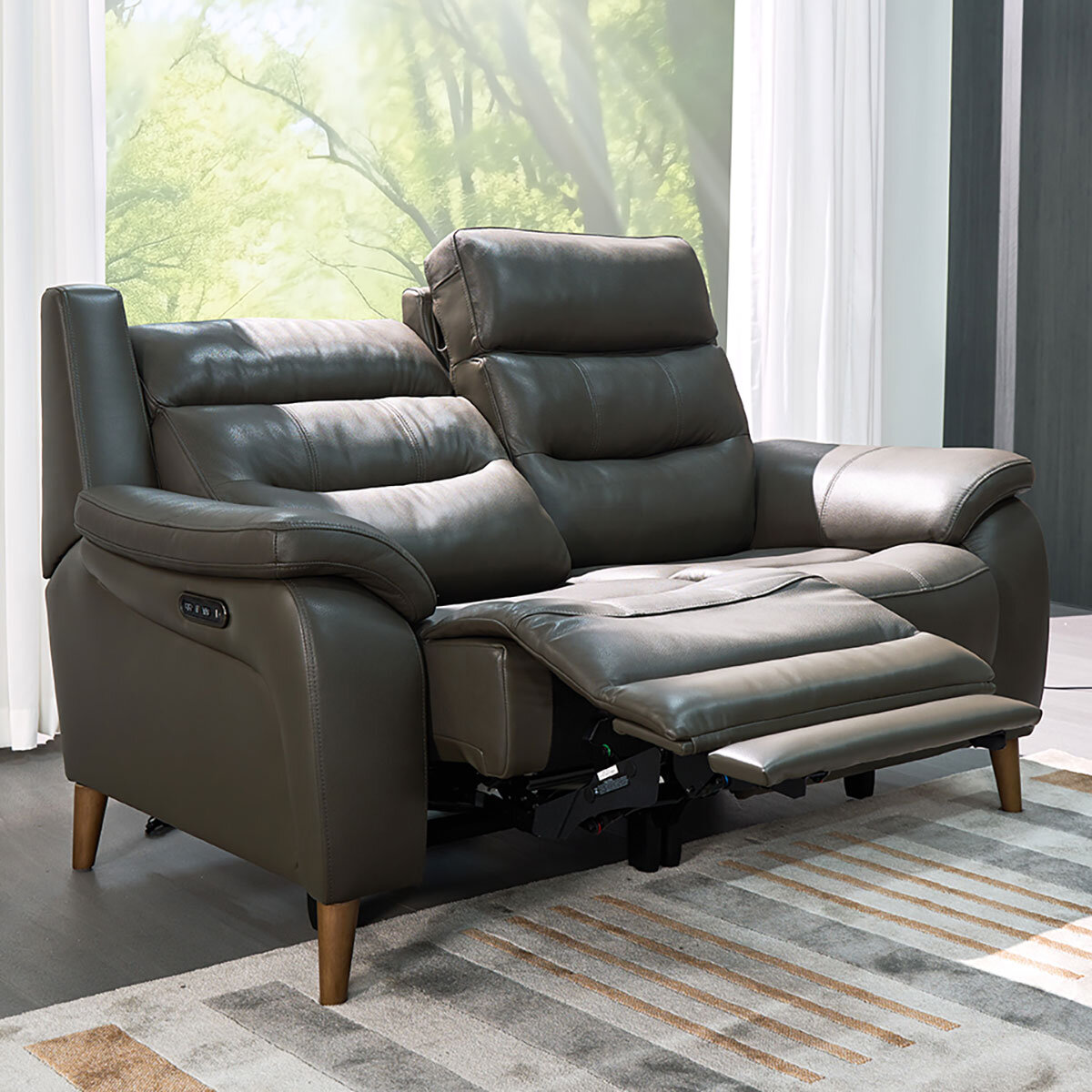 Costco grey clearance leather couch