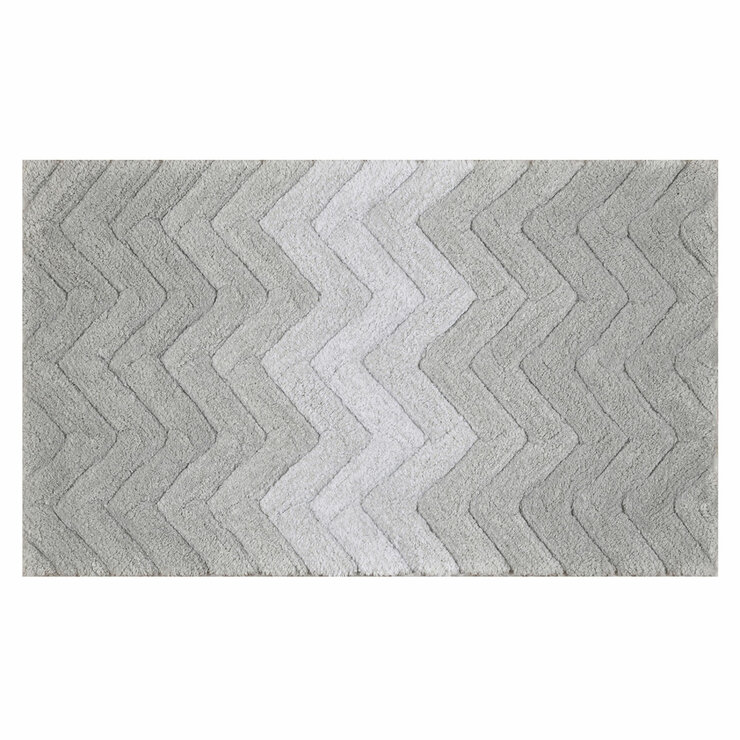 Riviera Home Chevron Grey Ombre Bath Mat, 55 x 91 cm