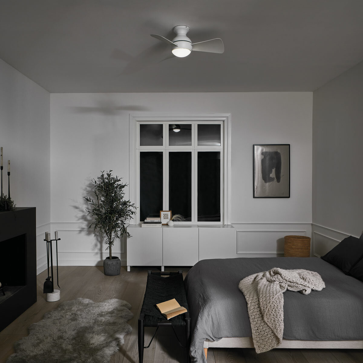 Kichler Sola 3 Blade (86cm) Indoor Ceiling Fan with AC Motor and Remote Control - White Kichler Sola 3 Blade (86cm) Indoor Ceiling Fan with AC Motor and Remote Control - White