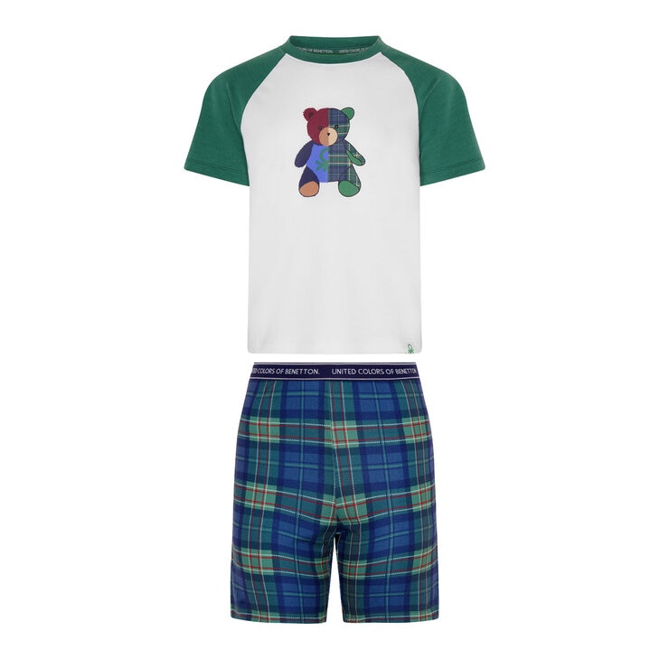 United Colors of Benetton Youth Pyjama 4 Piece Set in Blue