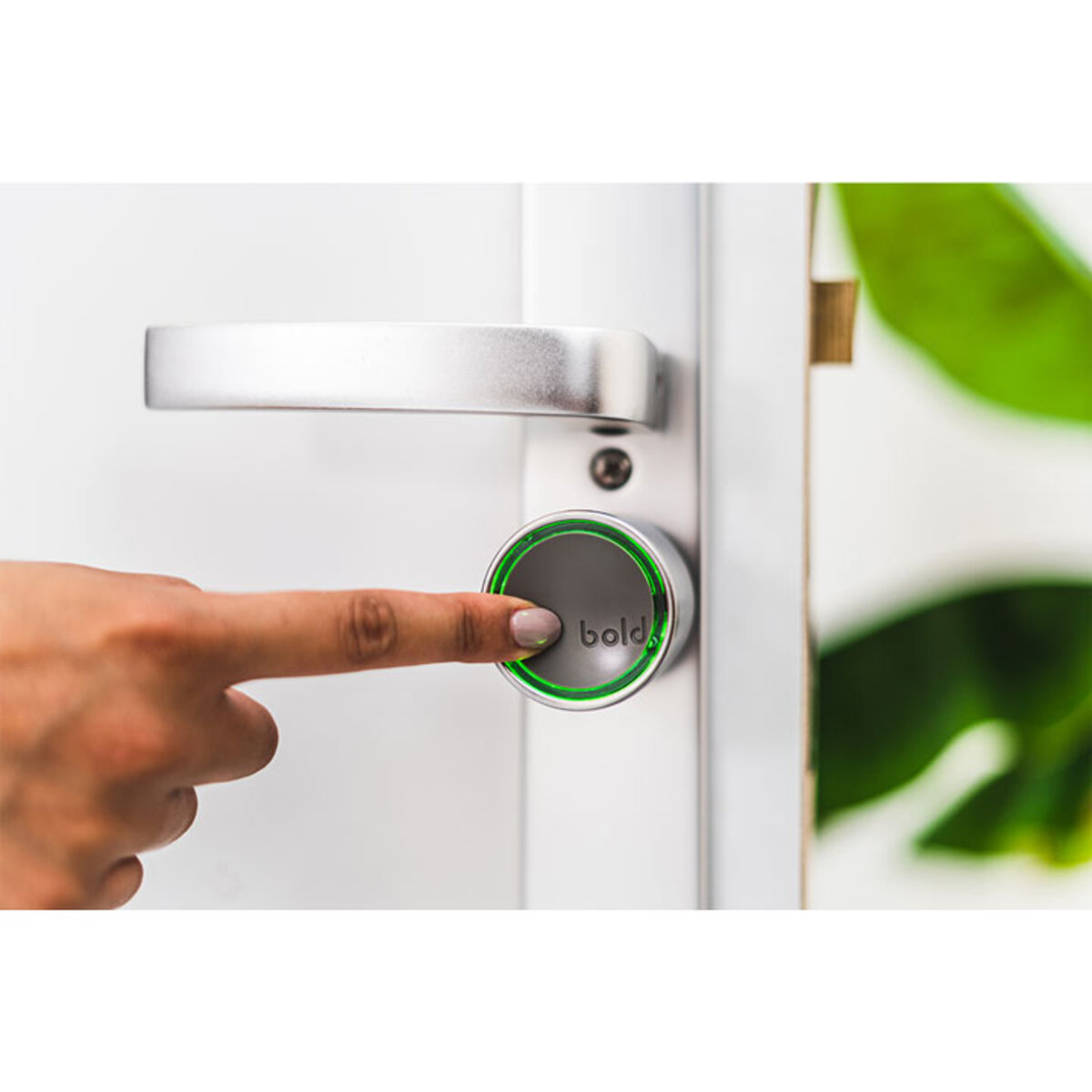 Lifestyle image of door lock and connect