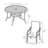 Agio Alki 5 Piece Sling Dining Set + Cover