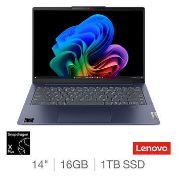 Lenovo IdeaPad Slim 5, Snapdragon X Plus, 16GB RAM, 1TB SSD, 14 Inch OLED Laptop, 83HL0011UK