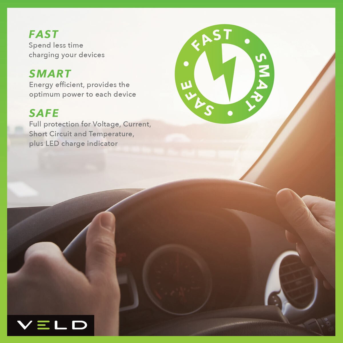 Buy Veld Wireless Car Charger with Super Fast in Car Charger USB Port x 2 at Costco.co.uk