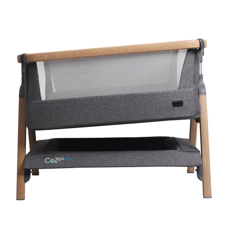 Tutti Bambini CoZee Air Bedside Rocking Crib, Oak and Charcoal Costco UK