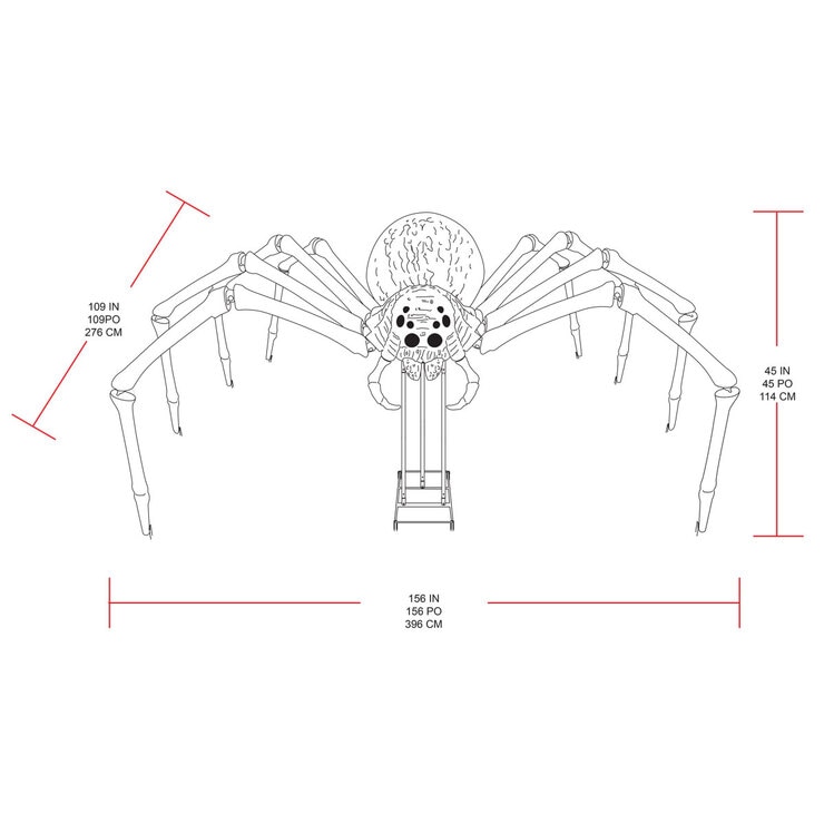 Halloween 4ft (1.2m) Giant Mutant Spider with Lights & Sounds