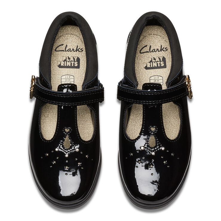 Clarks Kids Lock Shine Black Patent Shoes Clarks Kids Lock Shine Black Patent Shoes