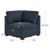 Tisdale Corner Piece Blue_ Dimension Tisdale Corner Piece Blue_ Dimension