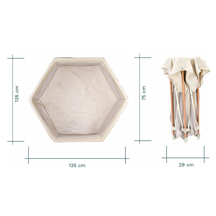 Tutti Bambini Hexa Playpen with Travel Carry Case in Beige Tutti Bambini Hexa Playpen with Travel Carry Case in Beige