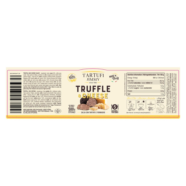 Tartufi Jimmy Truffle & Cheese Pasta Sauce, 2 x 500g