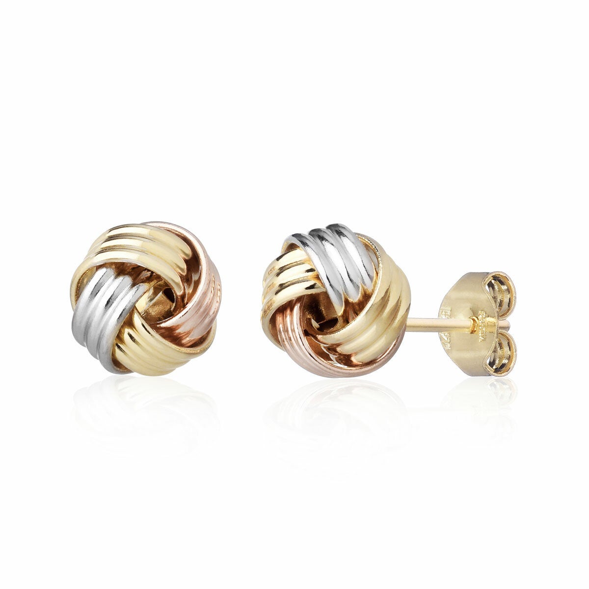 14ct Tri Colour Gold Knot Earrings 14ct Tri Colour Gold Knot Earrings
