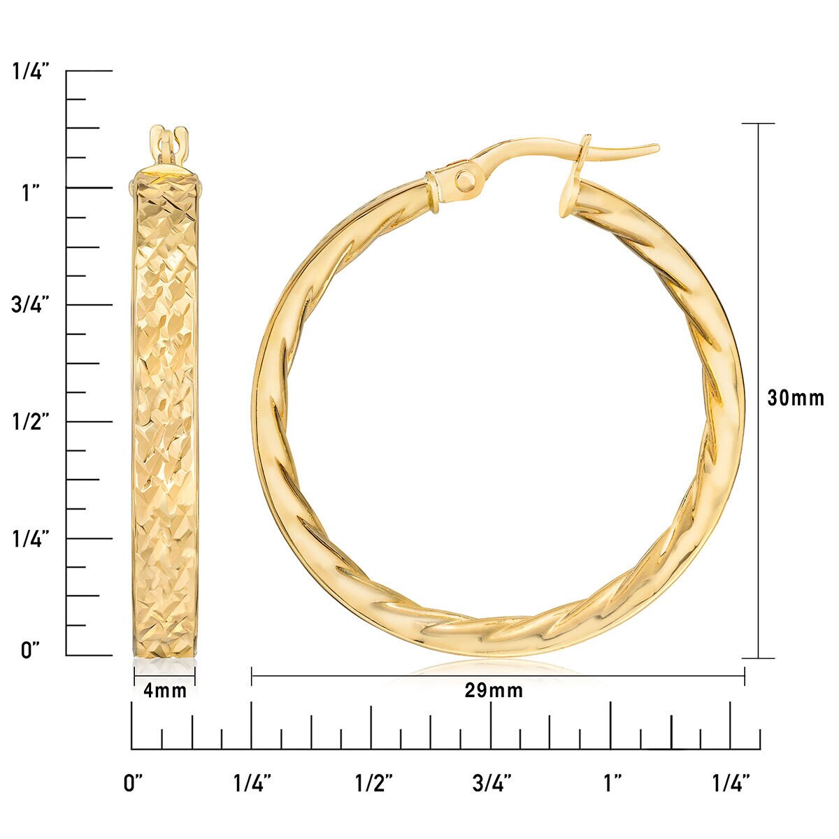 14ct Yellow Gold Hoop Earrings Costco UK