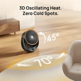 Lifestyle image of Dreo Whole Room Heater and Circulator showing oscillating heat