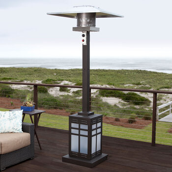 Well Travelled Living 2.3m (93") 48,000 BTU Square Mocha Patio Heater with Lighted Base