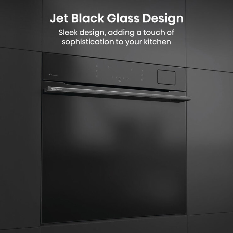 Hisense Hi8 BlackLine BAS6PH8BUKWF Built In Electric Pyrolytic,Single Oven in Jet Black