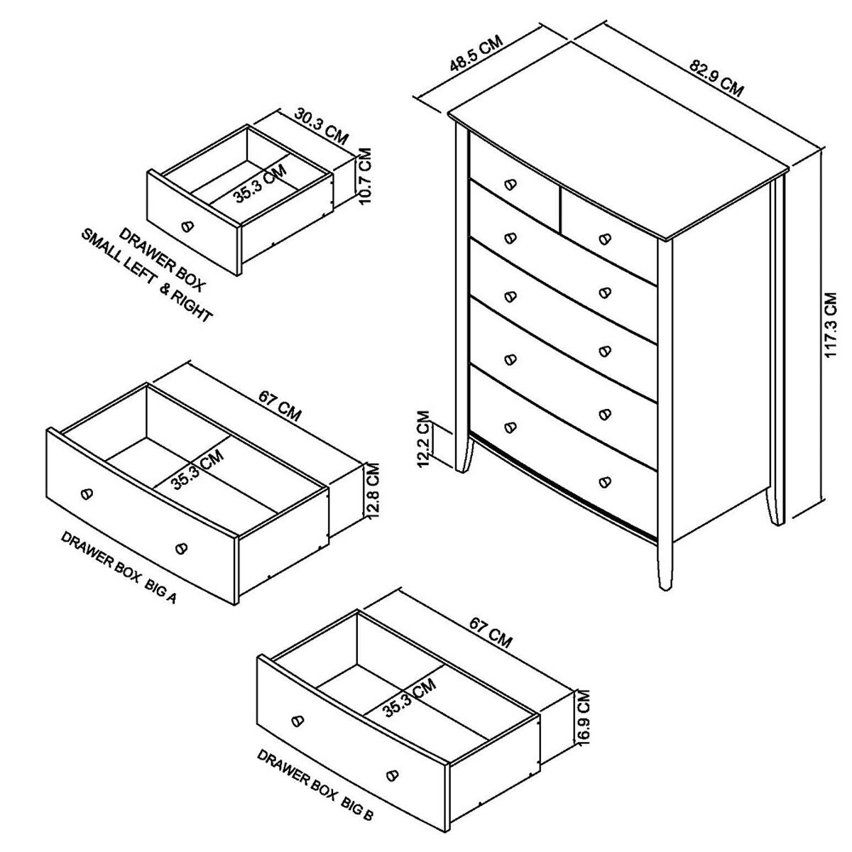 Bentley Designs Whitby Scandi Oak & Soft Grey 6 Drawer Chest of Drawers Bentley Designs Whitby Scandi Oak & Soft Grey 6 Drawer Chest of Drawers