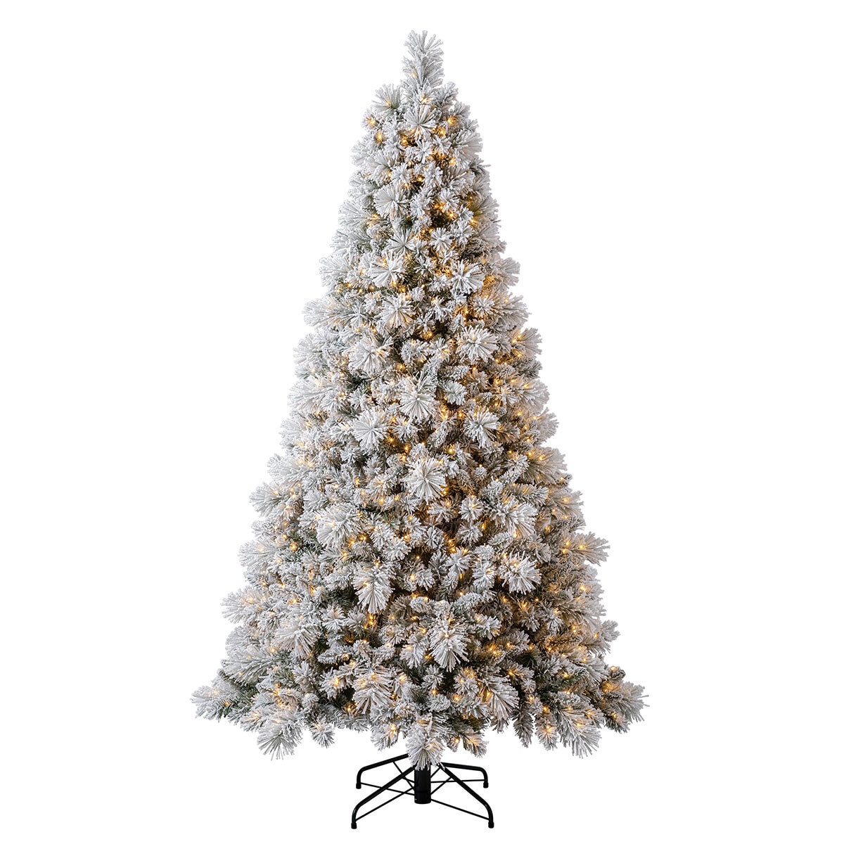 7.5 ft (2.3m) Pre-Lit GLITTER FLOCKED Artificial Christmas Tree with 1,150 Color-Changing Micro Twinkle LED Lights