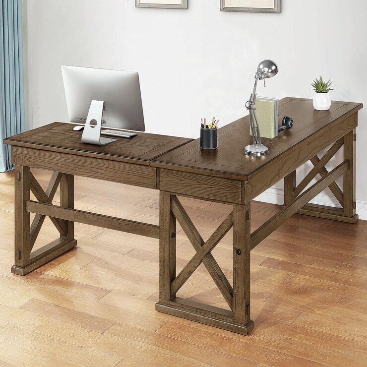 Bayside Furnishings Burke Corner SittoStand Corner Desk Costco UK