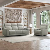Simon Li Wren Light Grey Leather Power Reclining Armchair with Power Headrest Simon Li Wren Light Grey Leather Power Reclining Armchair with Power Headrest