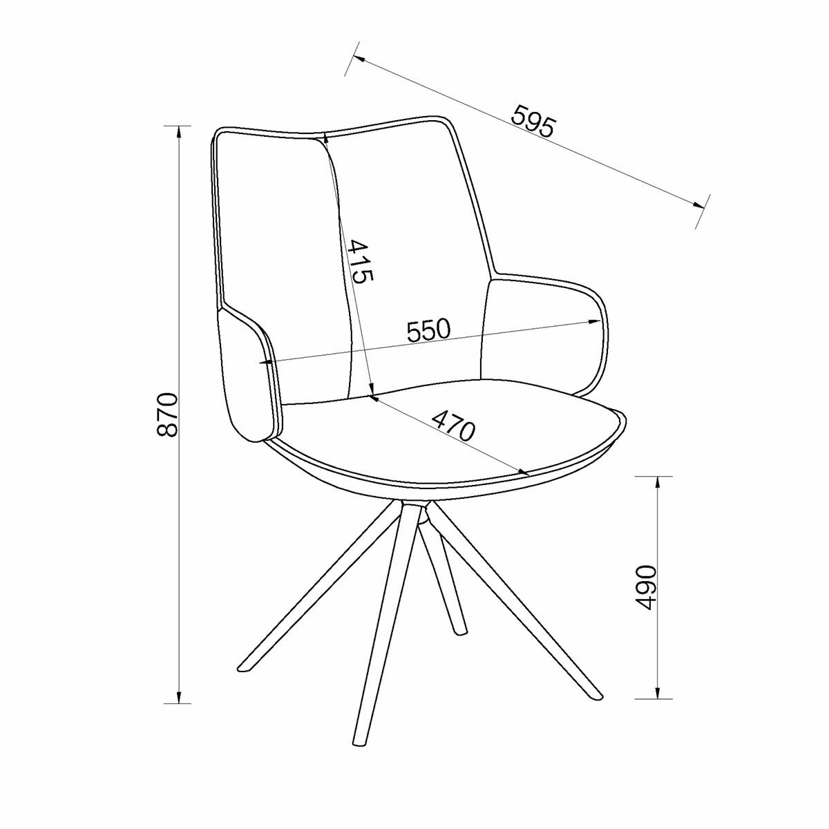 Bentley Designs Rowan Grey Fabric Dining Chair