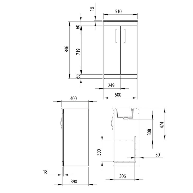 Tavistock Vesta Floor Mount unit with Basin in white at costco.co.uk