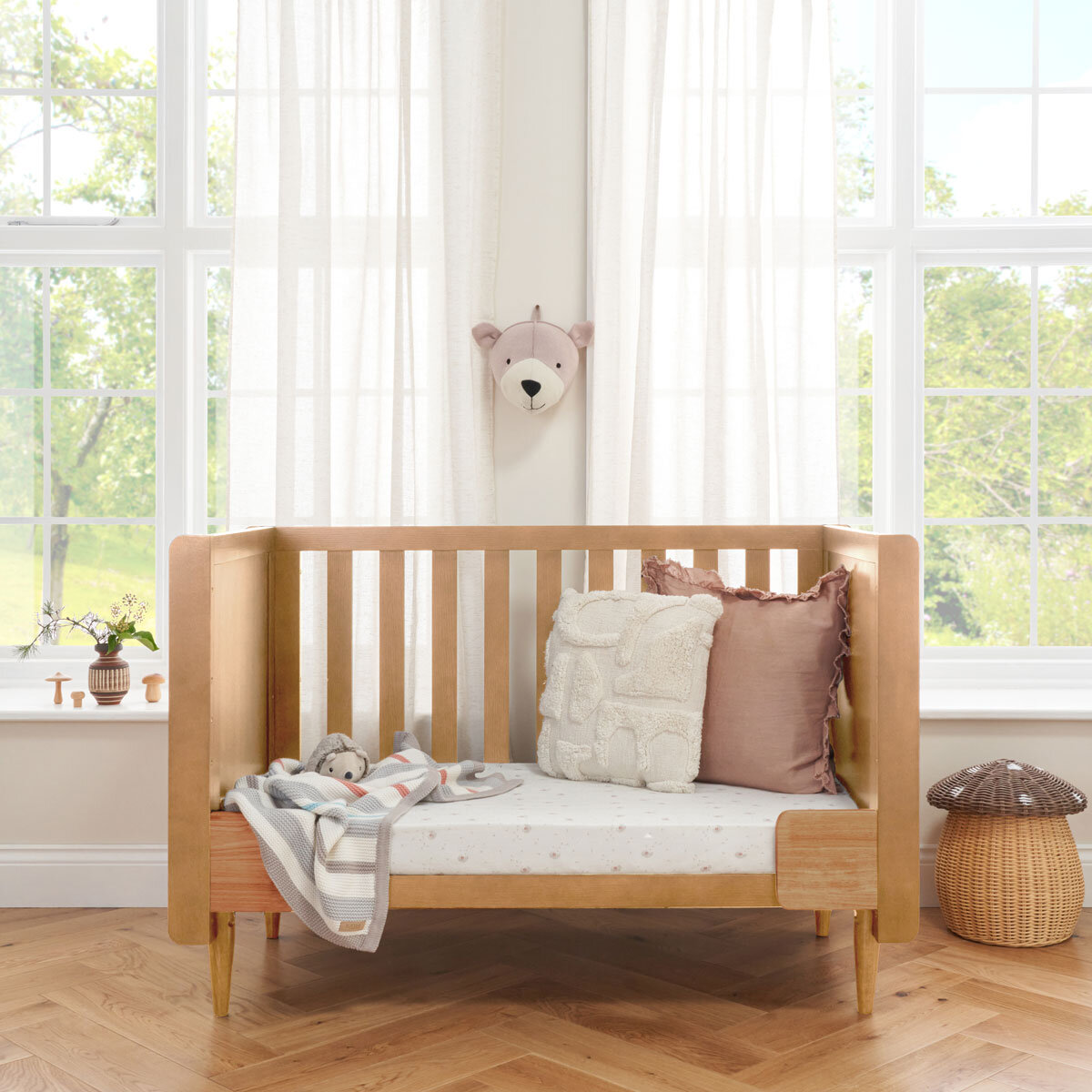 Tutti Bambini Japandi 4 Piece Nursery Set, Light Oak