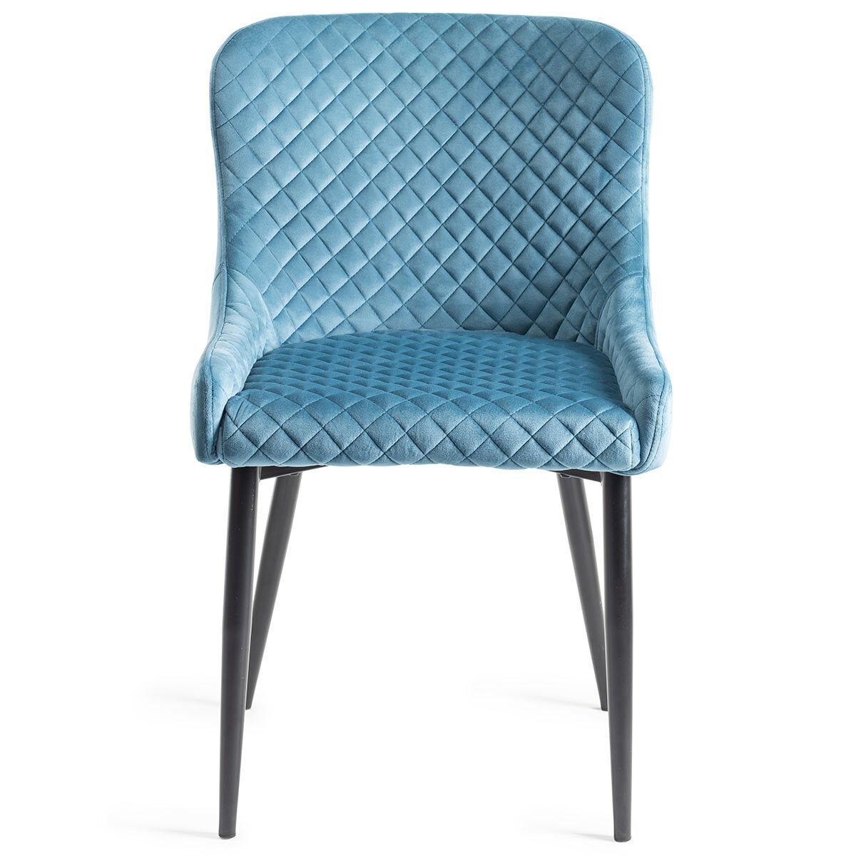 Grey Velvet Diamond Stiched Chair. 2 Pack