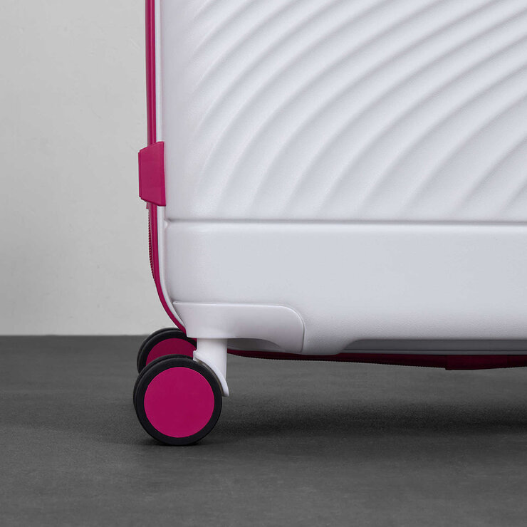 ROCK Love Island Large Suitcase White/Pink