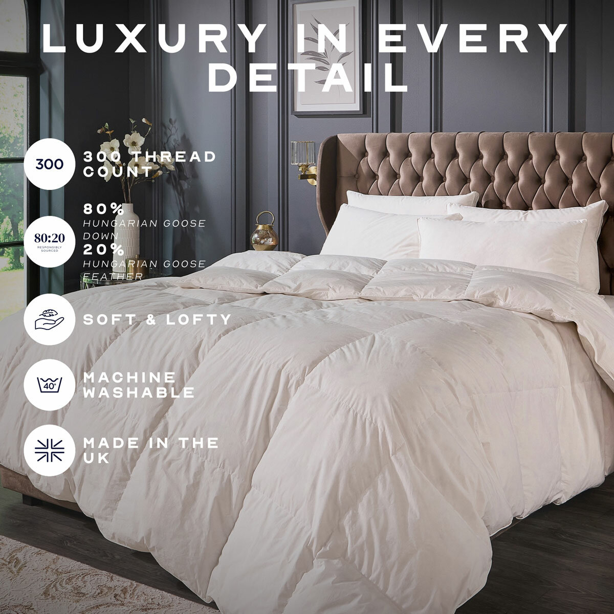 Snuggledown Hungarian Goose Down 10.5 Tog Duvet in 4 Sizes