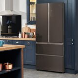 Haier HB18FGSAAA, Multidoor Fridge Freezer, E Rated in Titanium Steel