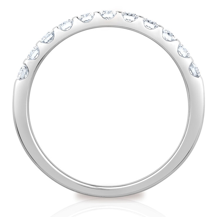 0.50ctw Round Brilliant Cut Diamond Half Eternity Ring, 18ct White Gold