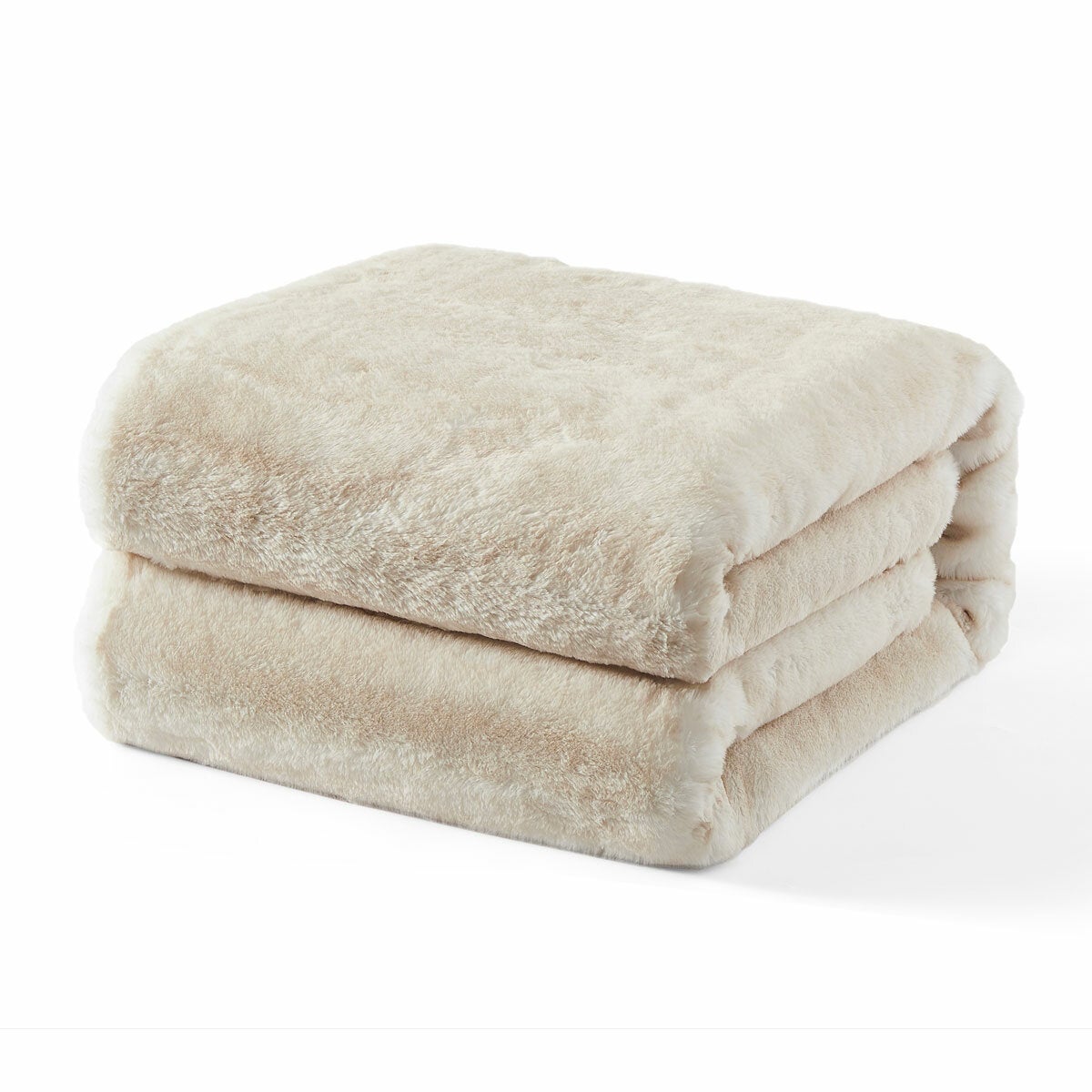 Mon Chateau Cream Faux Fur Throw, 152 x 177 cm