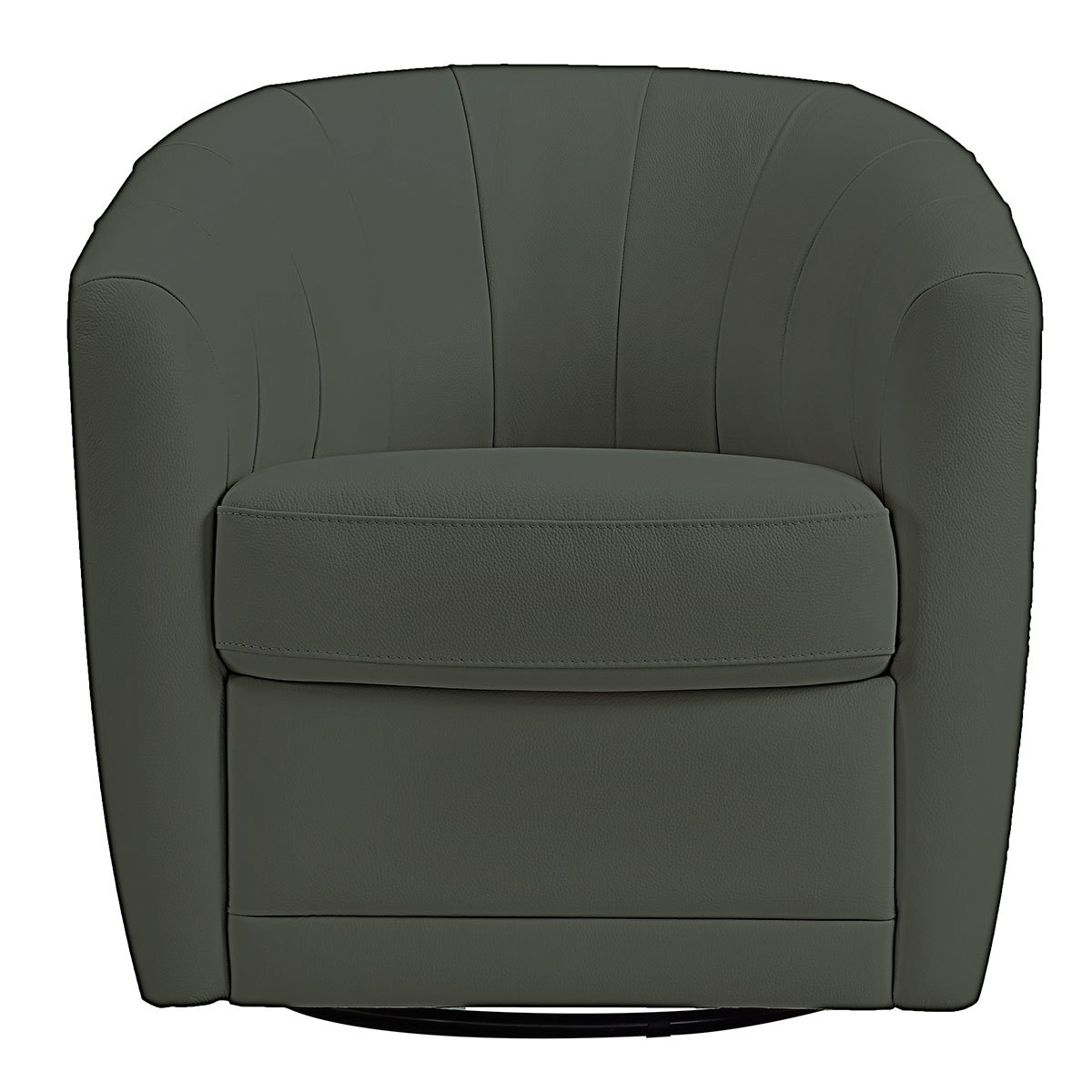 Natuzzi Grey Leather Swivel Accent Chair Costco UK