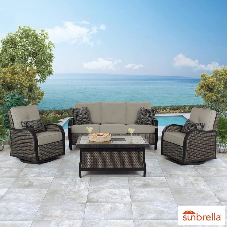Agio Park Falls 4 Piece Woven Deep Seating Patio Set Costco UK