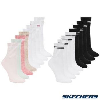 Skechers Ladies Lowcut Sneaker Sock, 8 Pack