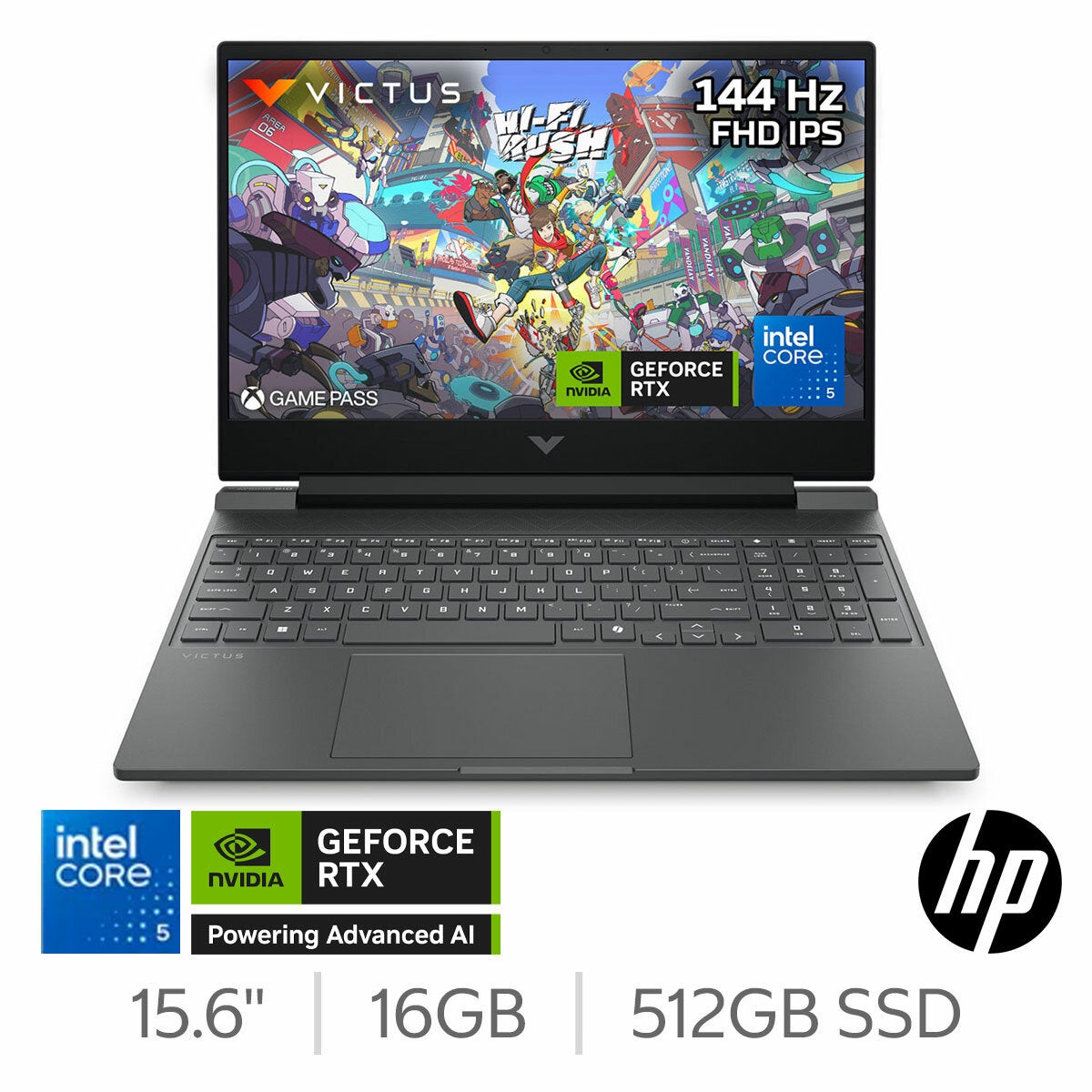 HP Victus, Intel Core 5, 16GB RAM, 512GB SSD, NVIDIA GeForce RTX 5060. 15.6 inch Gaming Laptop, 15-fa2000na HP Victus, Intel Core 5, 16GB RAM, 512GB SSD, NVIDIA GeForce RTX 5060. 15.6 inch Gaming Laptop, 15-fa2000na