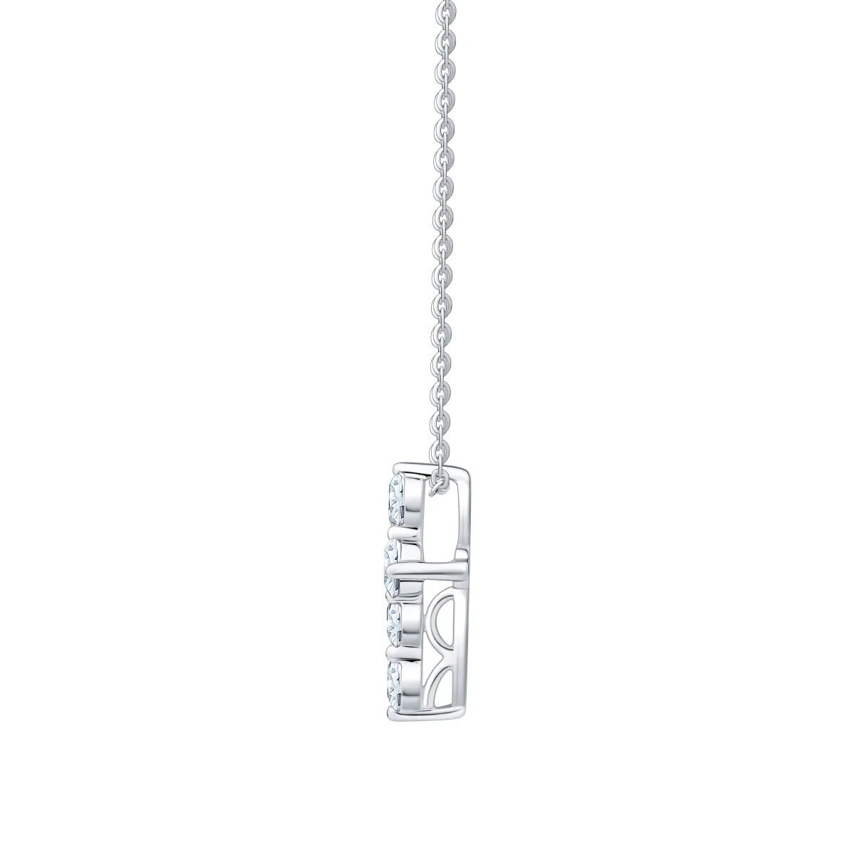 0.50ctw Round Brilliant Cut Diamond Cross Pendant, 14ct White Gold