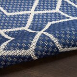 Nourison Horizon Geometric Indoor / Outdoor Rug in 2 Sizes, Navy