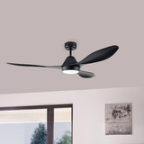 Eglo Antibes 3 Blade (132cm) Indoor Ceiling Fan with DC Motor, LED Light and Remote Control available in Black