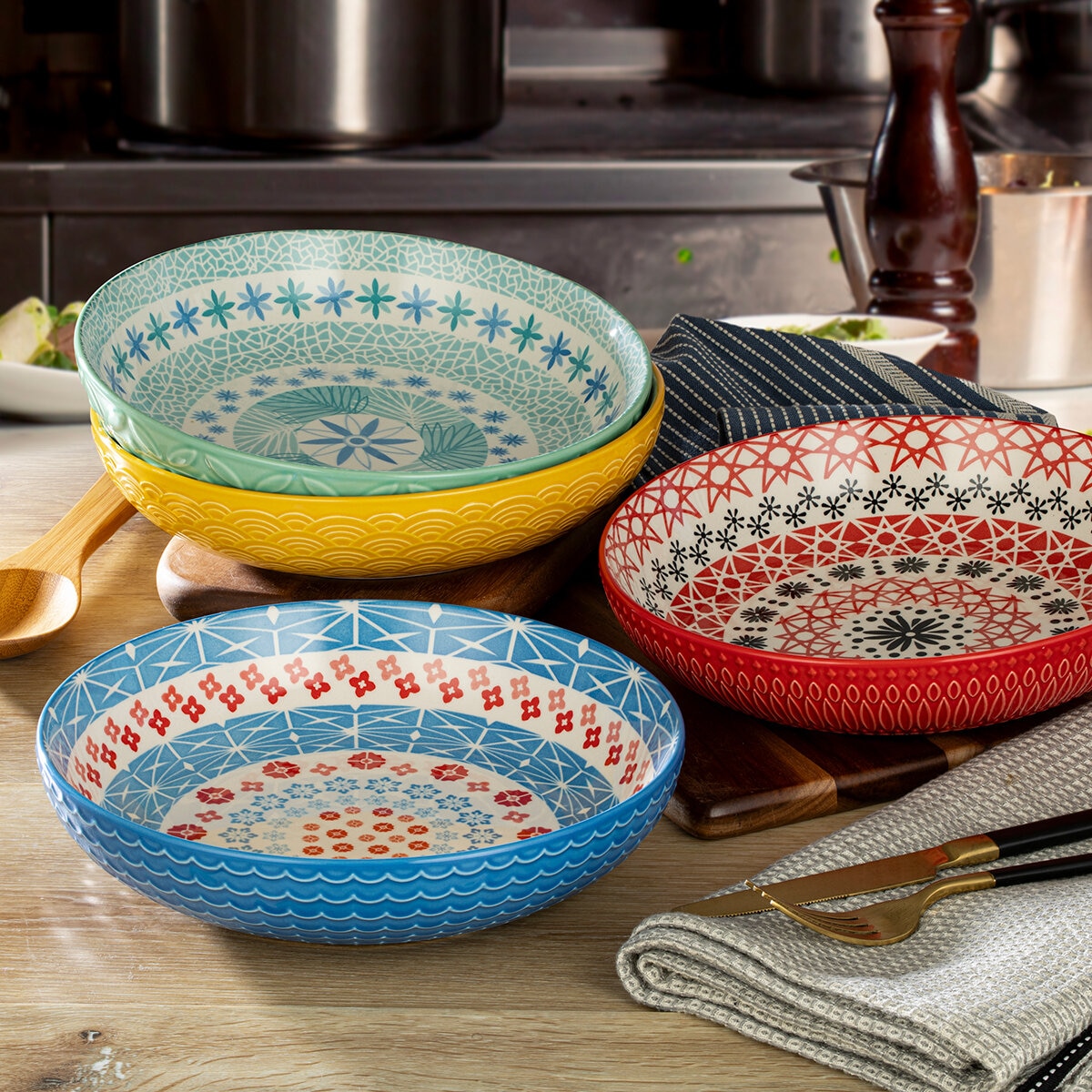 Sig House Stoneware Serve Bowls 4 Piece