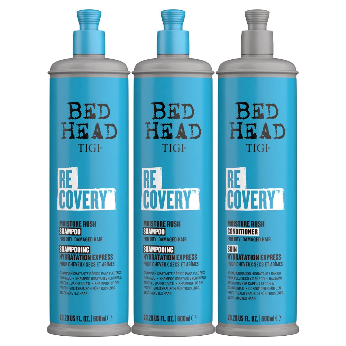 Tigi Bed Head Recovery Shampoo & Conditioner, 3 x 600ml