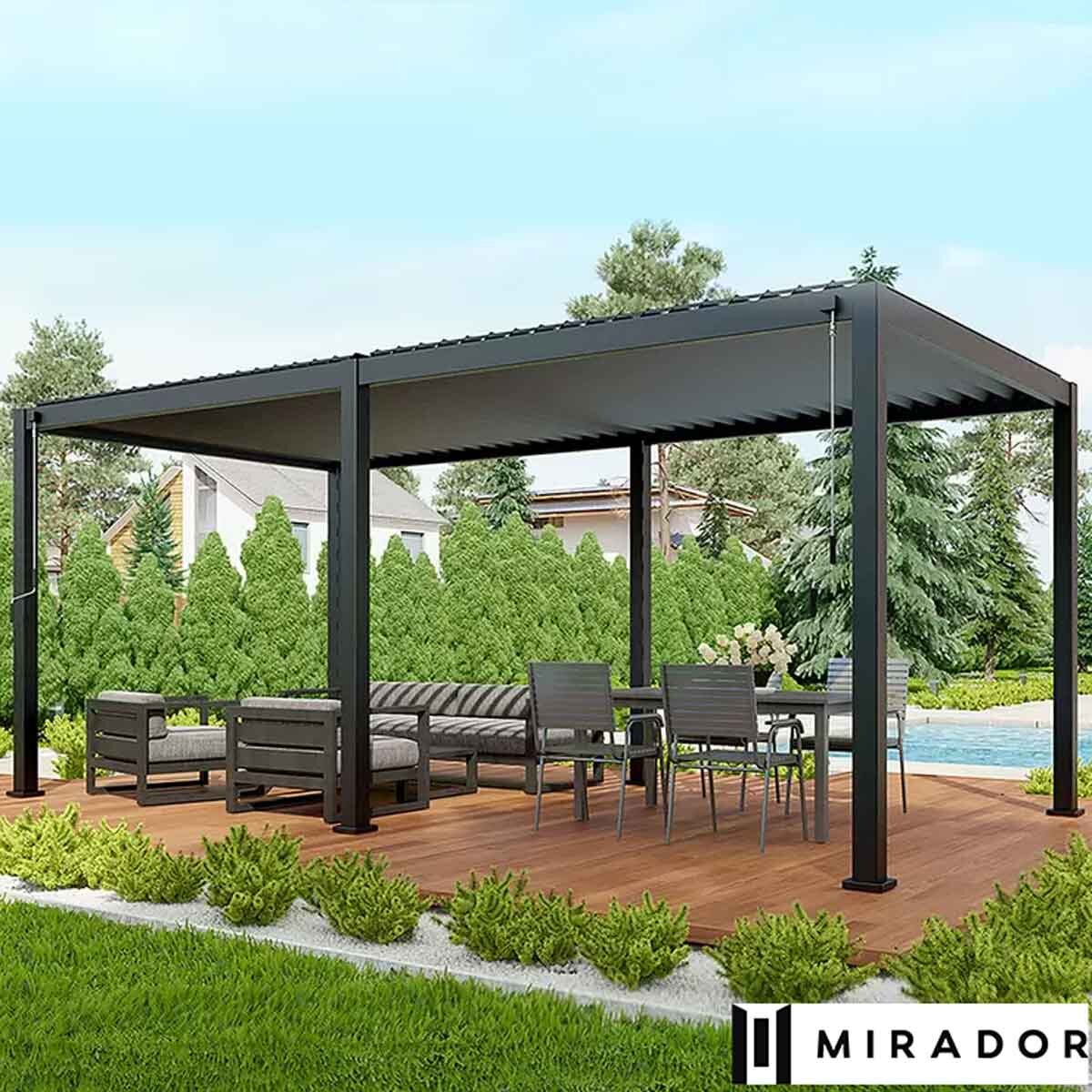 Mirador 10ft x 20ft (3m x 5.9m) Louvered Aluminium Pergola