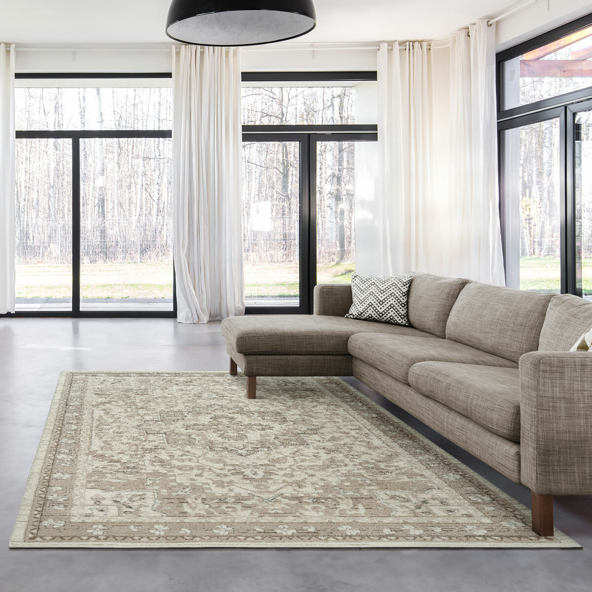 Solaris Area Rug in Keela Beige, 160 x 214 cm
