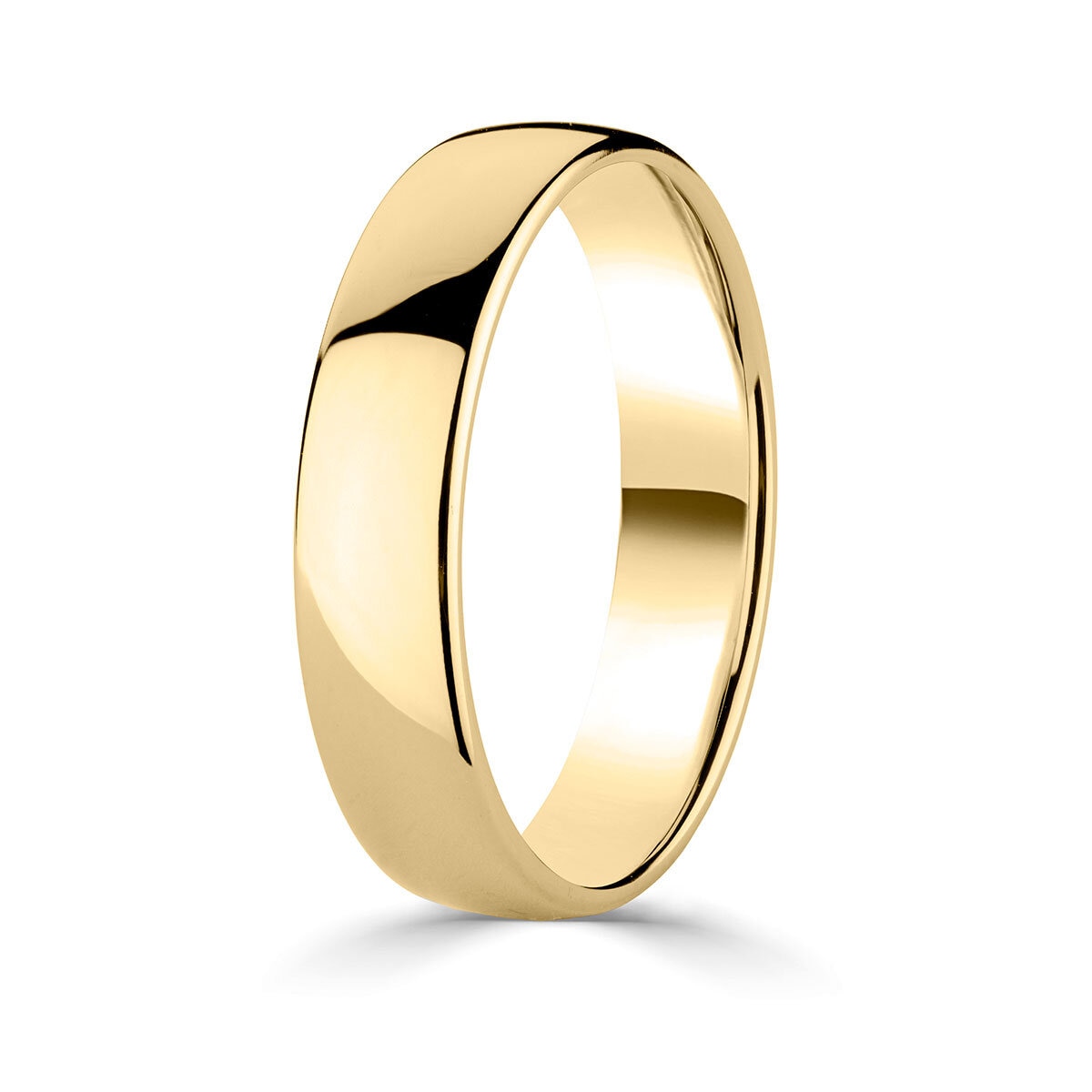 5.0mm Basic Light Court Wedding band. 18ct Yellow Gold